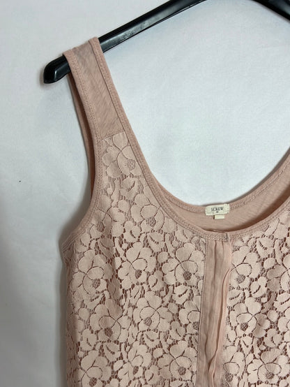 J. CREW. Top rosa claro encaje. T XS