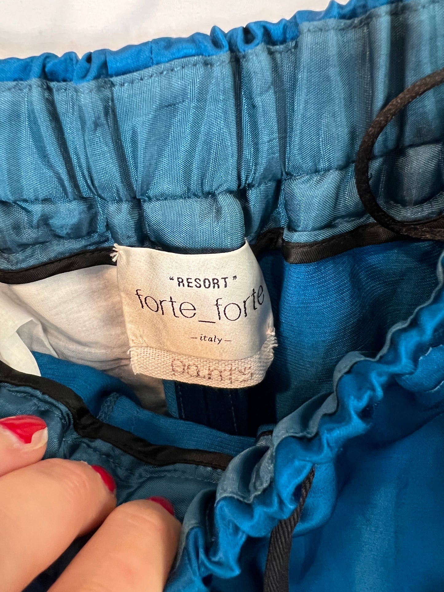 FORTE FORTE. Textured blue pants. Size 0 (xs)