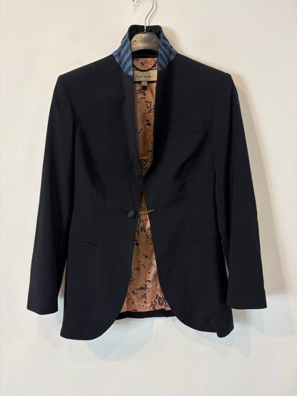 PAUL SMITH. Blazer azul con lana detalles