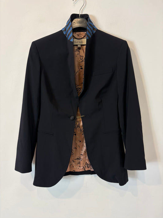 PAUL SMITH. Blazer azul con lana detalles