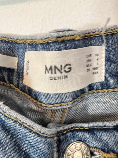 MANGO. Pantalón denim recto claro T.36