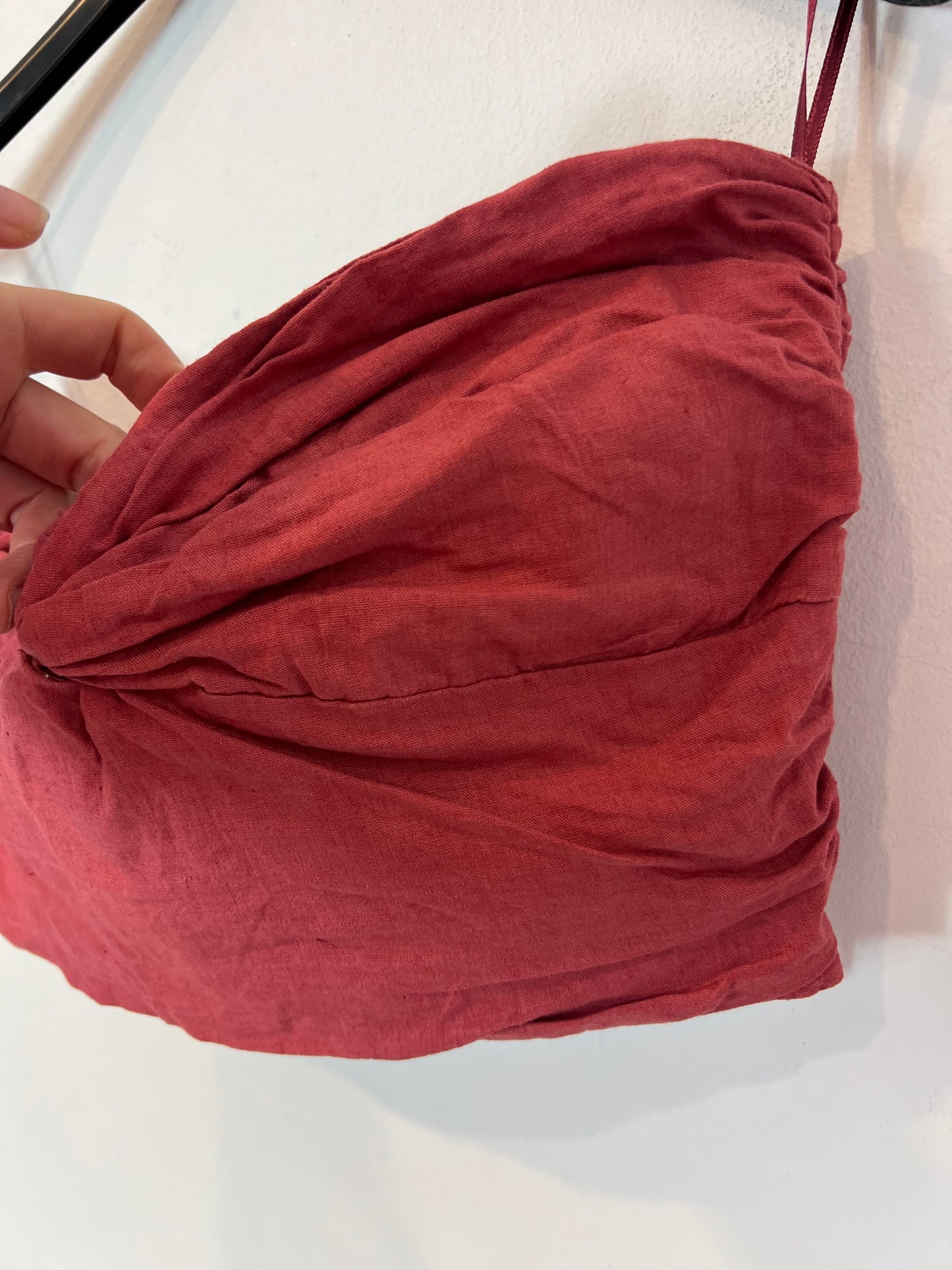 ZARA. Croptop rosa fruncido lino  T.s