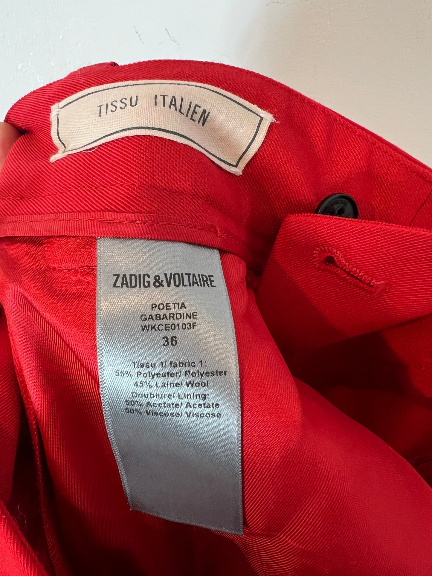 ZADIG&VOLTAIRE. Pantalón fluido rojo  T.36
