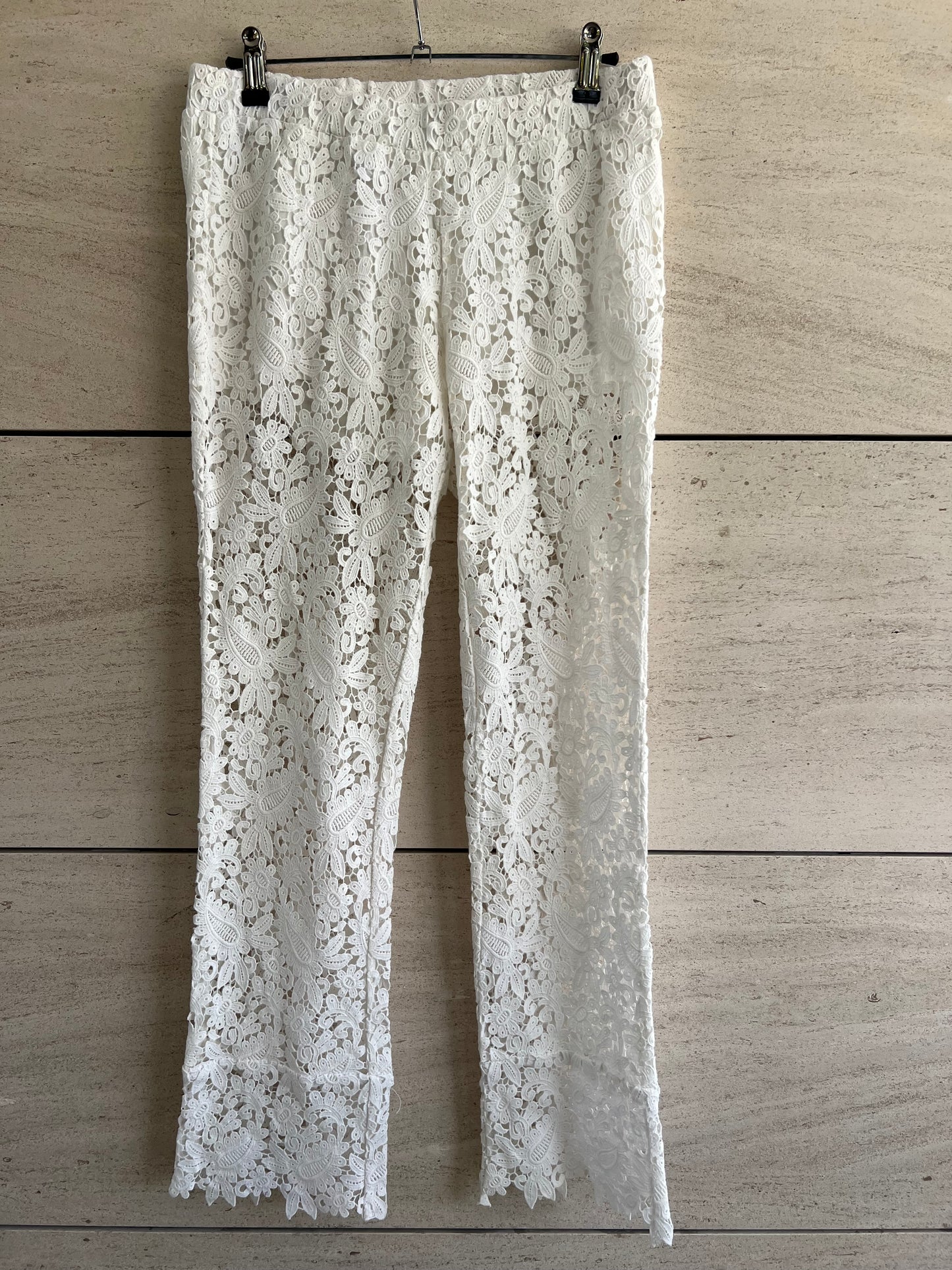 MAJE. Pantalón encaje blanco elástico  T.1(s)
