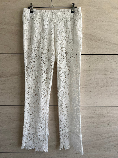 MAJE. Pantalón encaje blanco elástico  T.1(s)