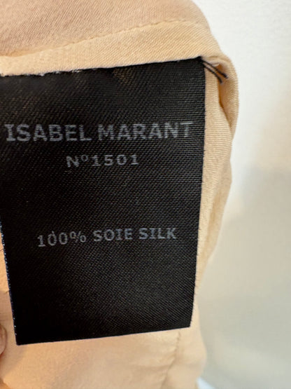ISABEL MARANT. Falda beige seda. T 0 (XS/S)