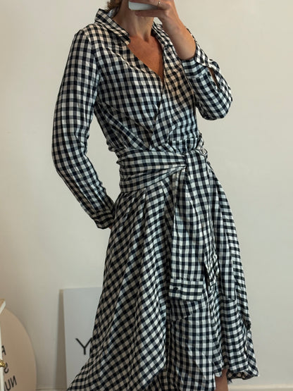 MAJE. Vestido vichy asimetrías