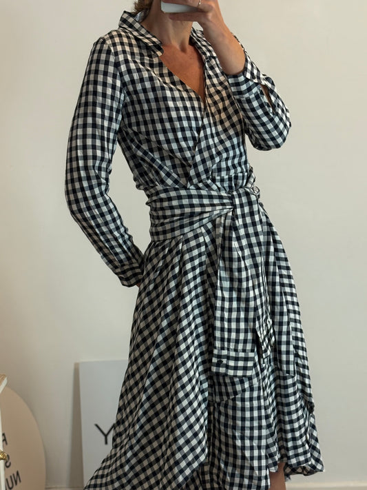 MAJE. Vestido vichy asimetrías