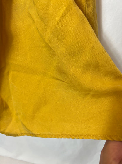 ZARA. Mustard midi dress. XS-S