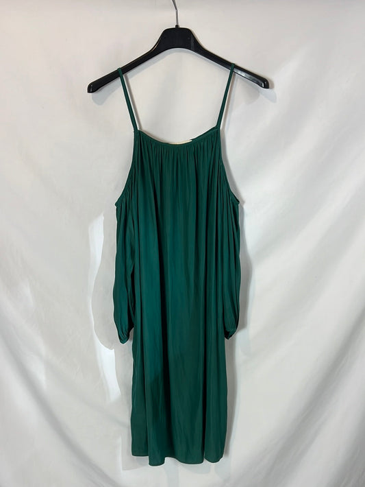 MAJE. Short green dress with sleeve detail. Size 1 (S)