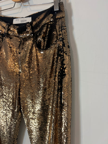 IRO. Pantalón largo lentejuelas T.36