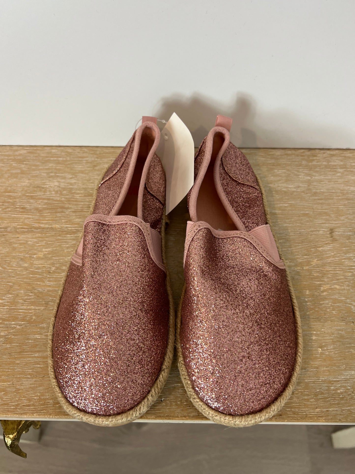 H&amp;M. Pink glitter espadrilles T.33