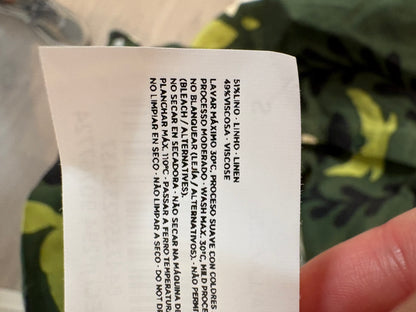 TINTORETTO. Vestido midi verde flores con lino. T S