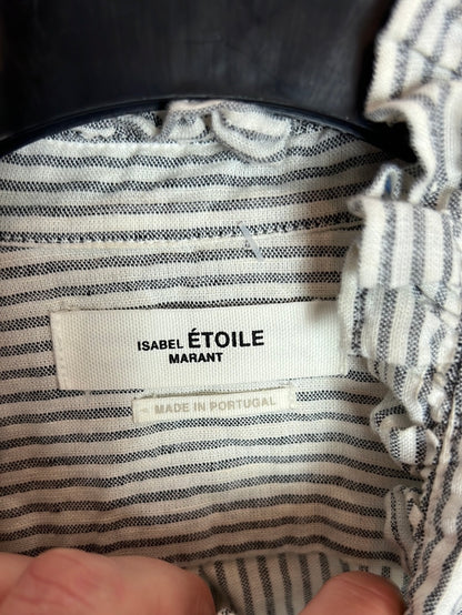 ISABEL MARANT. Striped blouse with ruffled collar. Size 36