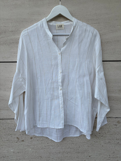 LAB . Camisa rayas lino y algodón