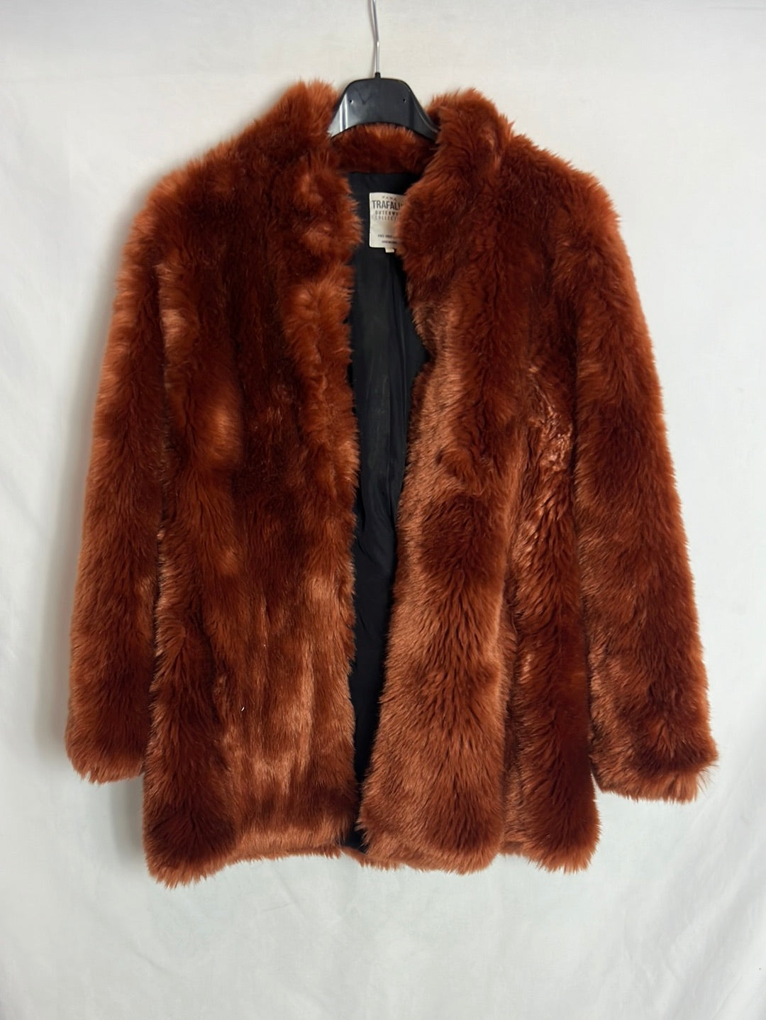 ZARA. Abrigo pelo teja T.s