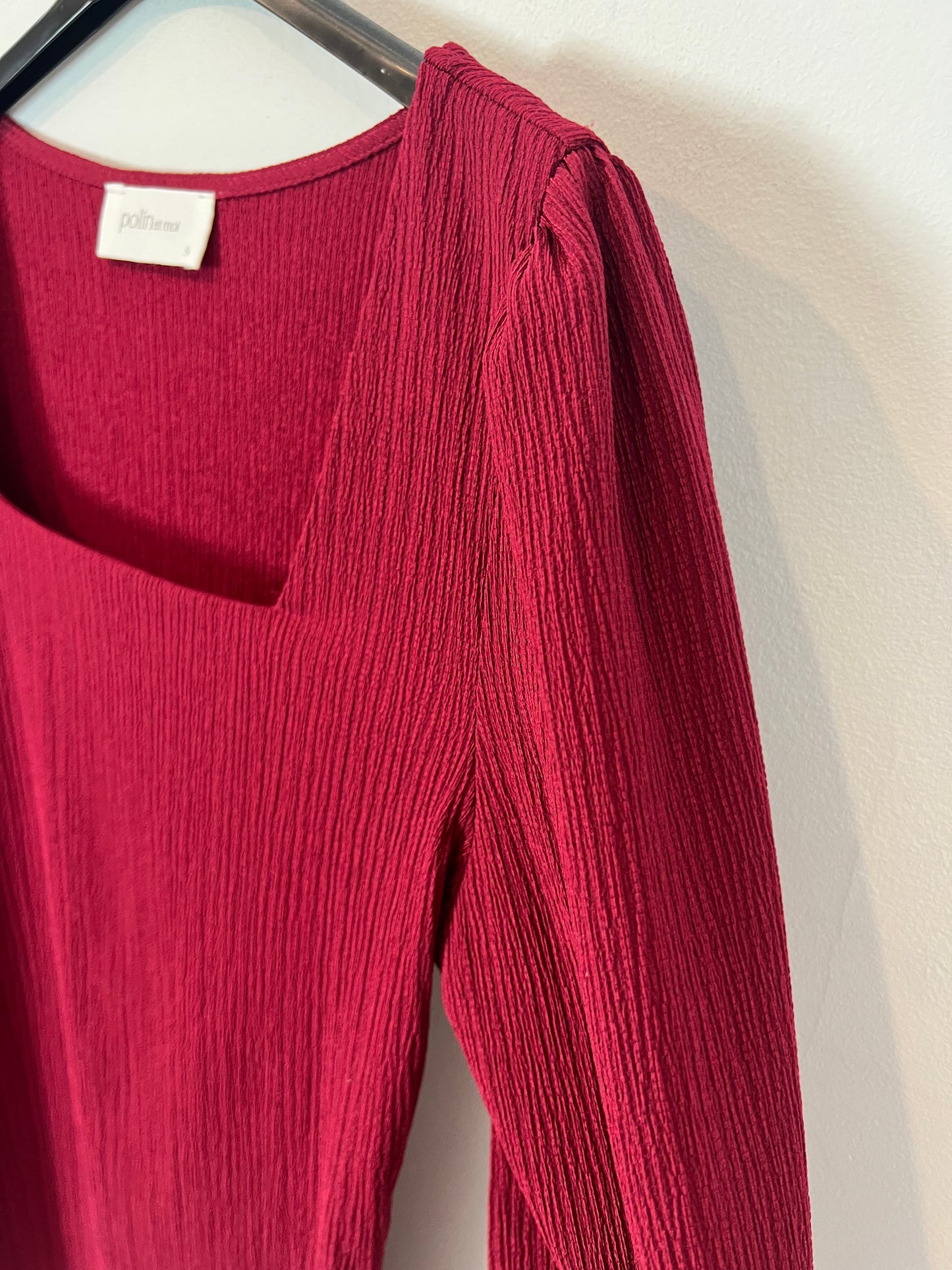 POLIN ET MOI. Burgundy Ts texture top