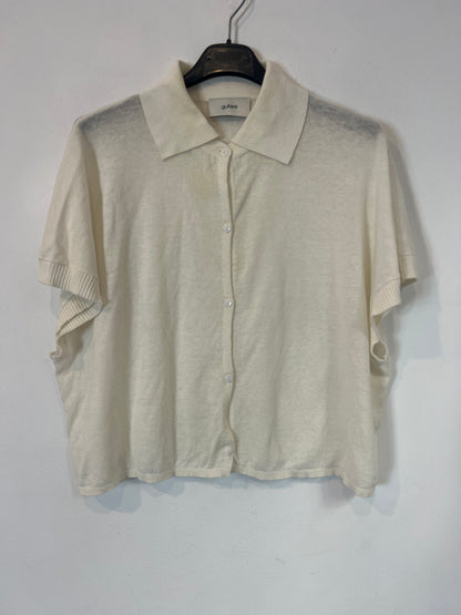 GUITARE. Top punto blanco abotonado. T M