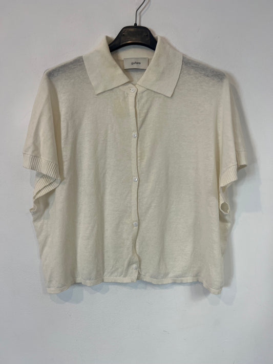 GUITARE. Top punto blanco abotonado. T M