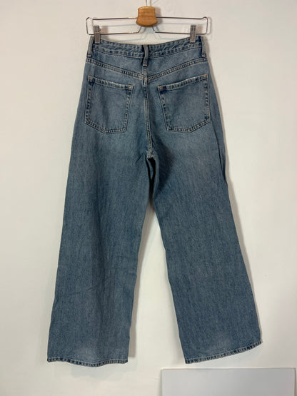 ZARA. Denim pata ancha lavado medio. T 36