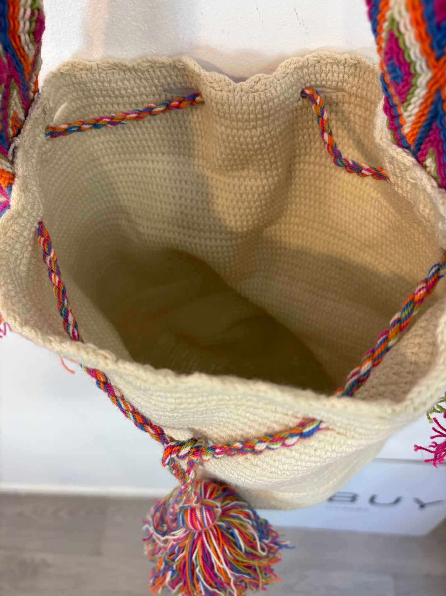 Bolso hecho a mano asa colores