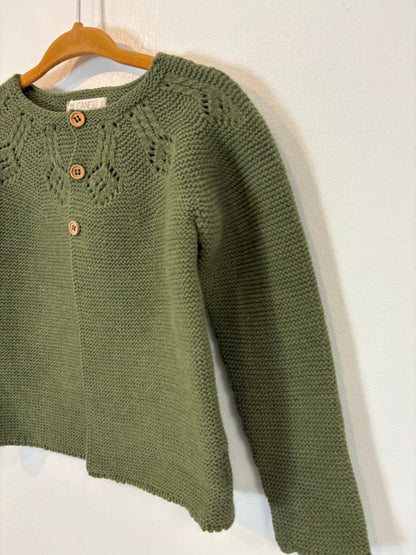 MI CANESÚ. Chaqueta punto verde caza. T 24 meses