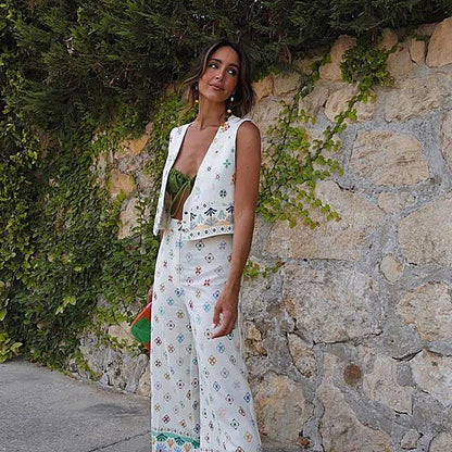 Conjunto top y pantalón estampado
