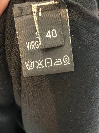 CORTANA. Vestido corto negro lana. T 36