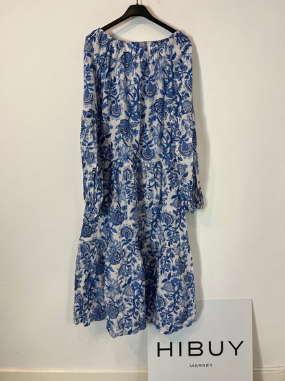 BUGANVILIA. Long dress with blue flowers TL