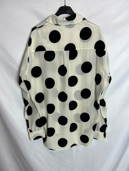 MARZIA GENESI. Total look skirt and silk blouse with polka dots. T 38/40