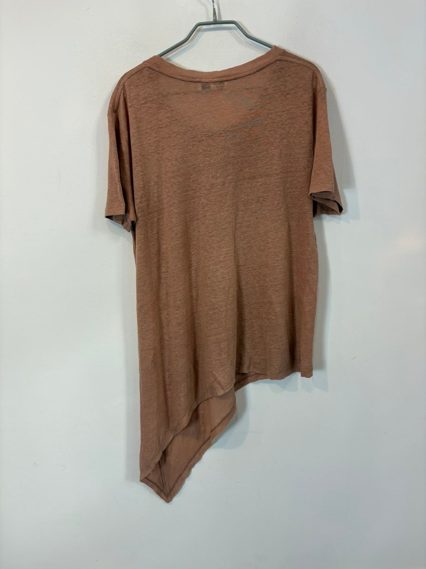 IRO. Camiseta lino rosa empolvado