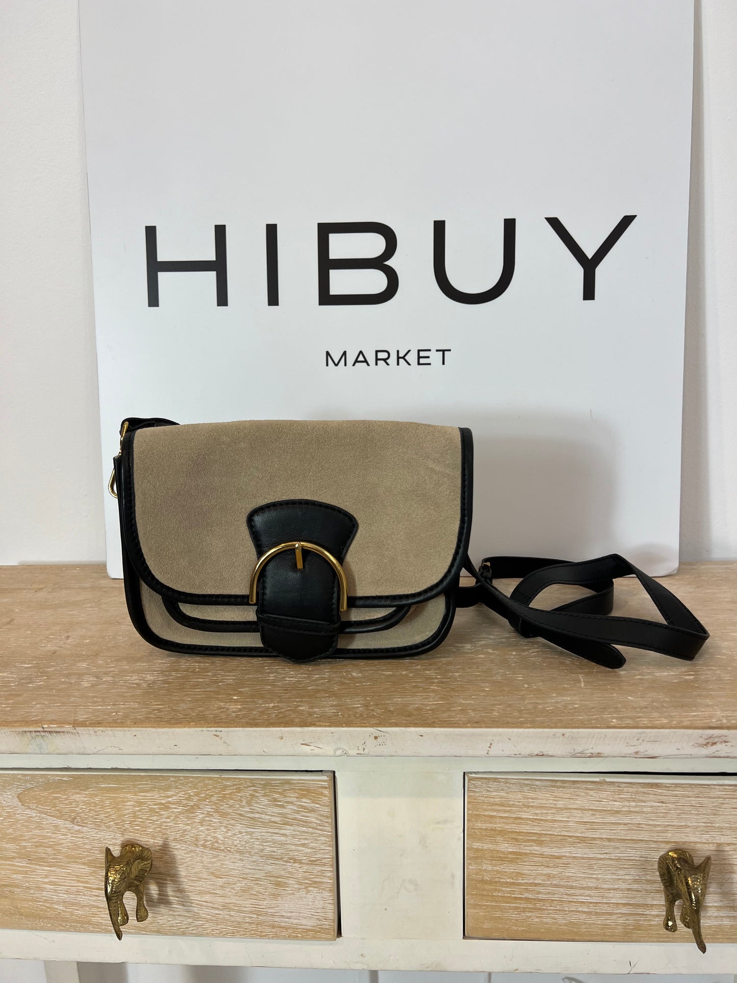 LATOUCHE. Bolso bicolor piel