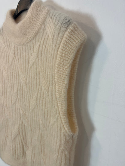 MAISON ANJE. Jersey sin mangas beige claro. T S