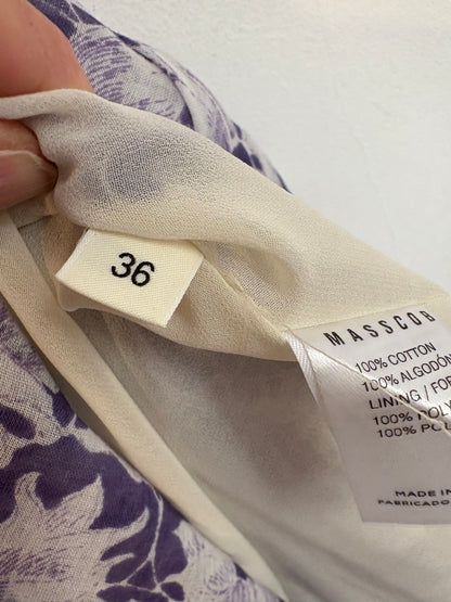 MASSCOB. Falda midi estampada vuelo
