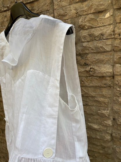 SANDRO. Top blanco volante