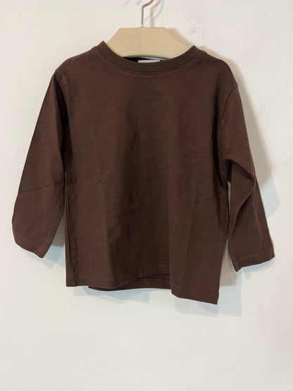 ZARA. Pack 3 camisetas algodón tonos tierra. T 9-12 meses