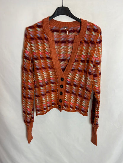 FREE PEOPLE. Multi color cardigan. T.S.
