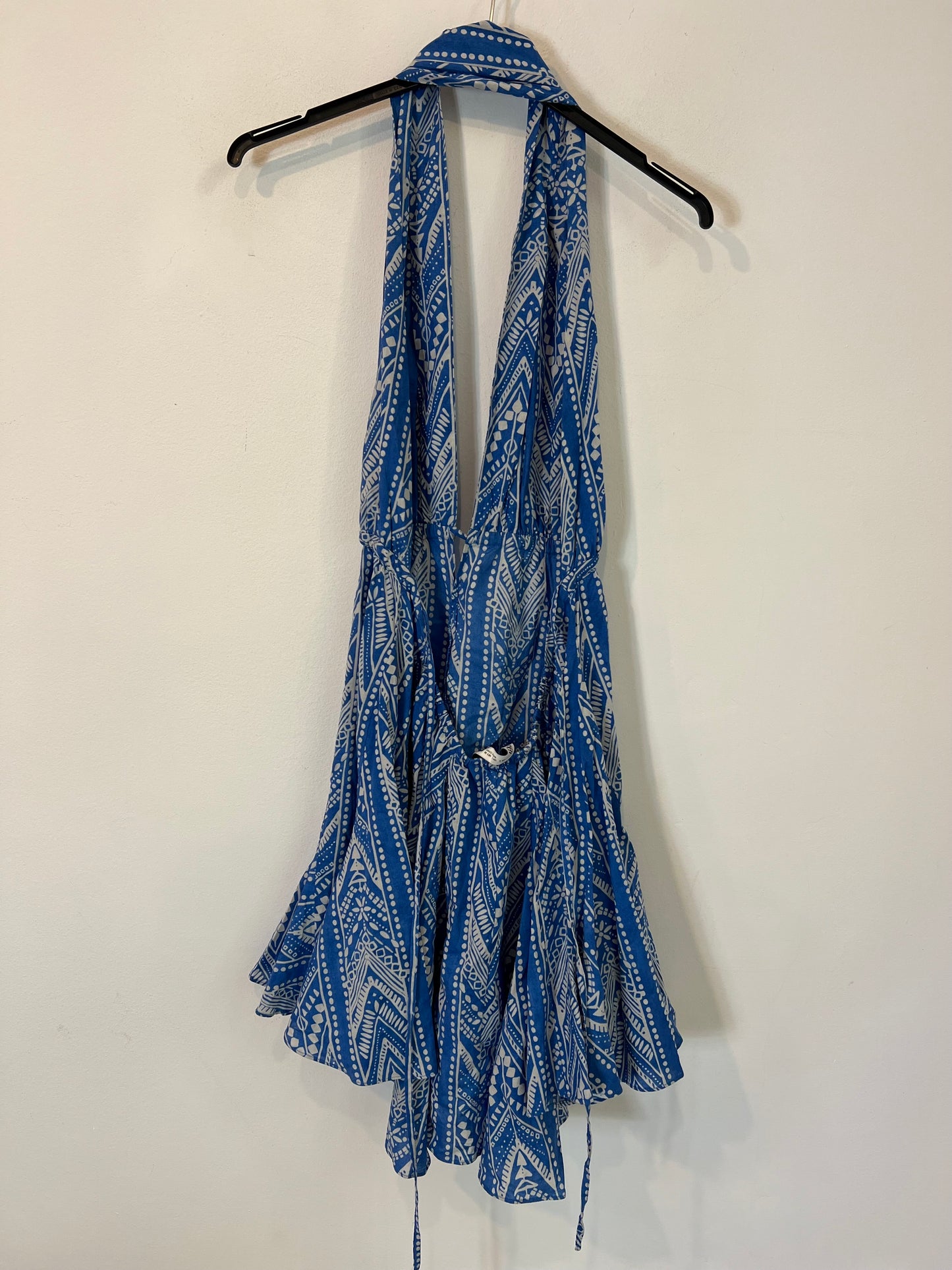 ZARA. Short blue halterneck dress Ts