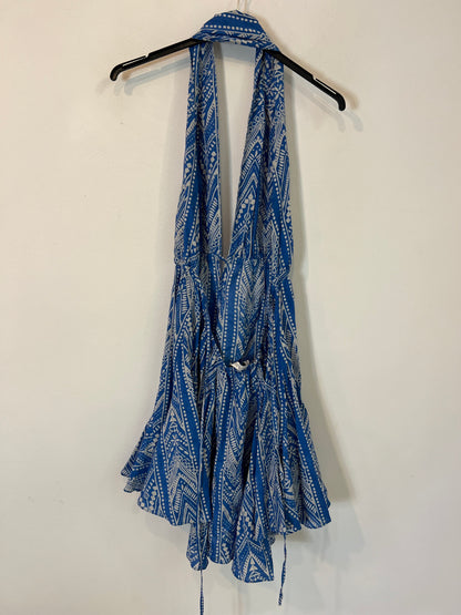 ZARA. Short blue halterneck dress Ts