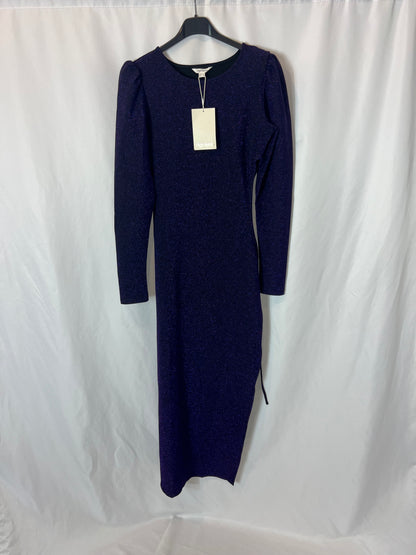 HIGH SPIRITS. Long purple dress with slits. TS