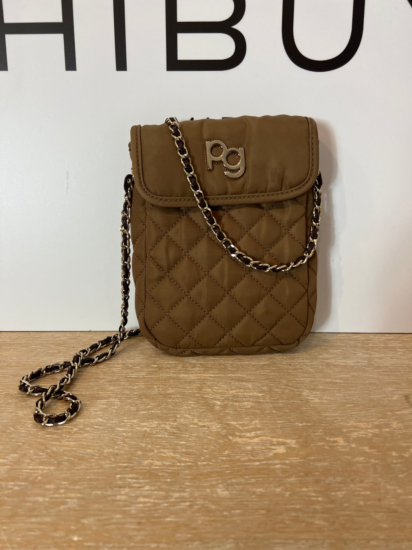 PURIFICACIÓN GARCÍA.  Bolso mini lona marrón