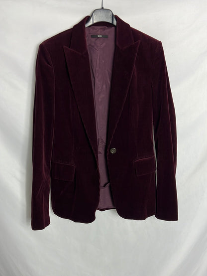 BOSS. Blazer micro pana burdeos. T 38