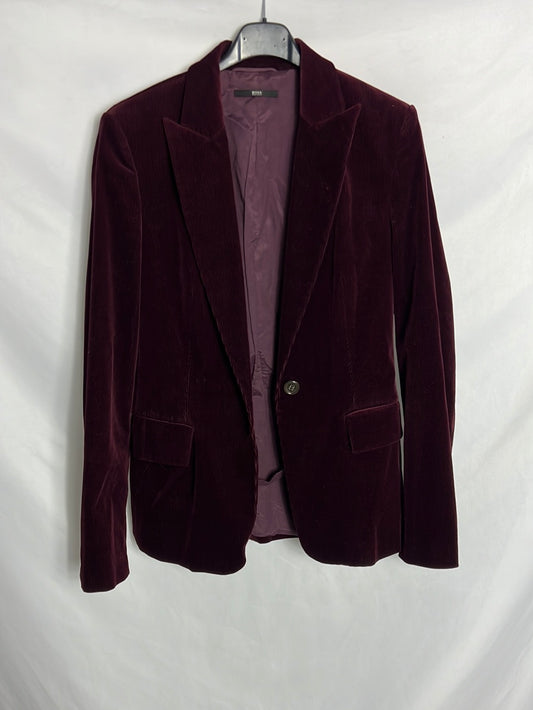 BOSS. Blazer micro pana burdeos. T 38