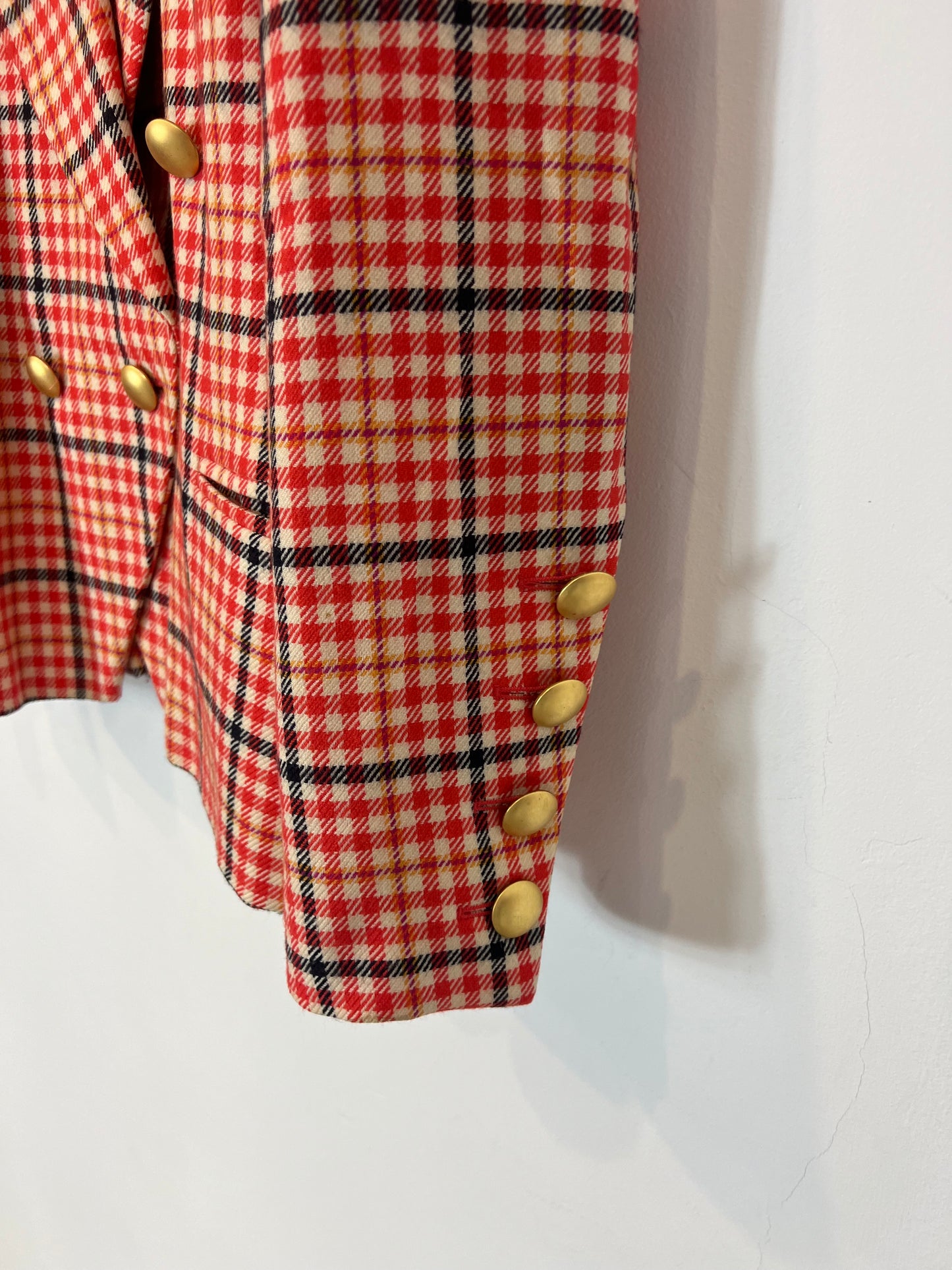 ESCADA. Chaqueta lana cuadros. T 38