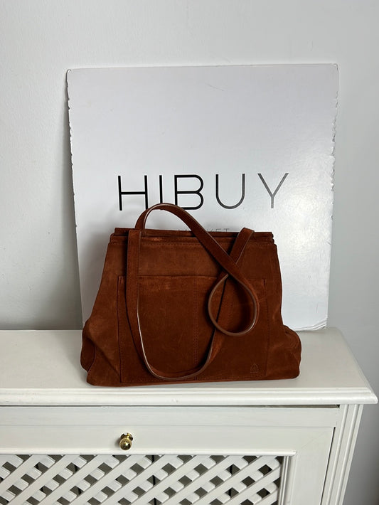 BOUSIINNE. Bolso piel marrón asa corta (Tara)