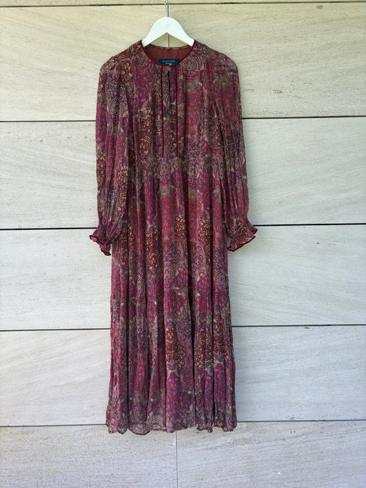LLOYD´S. Vestido largo vaporoso estampado