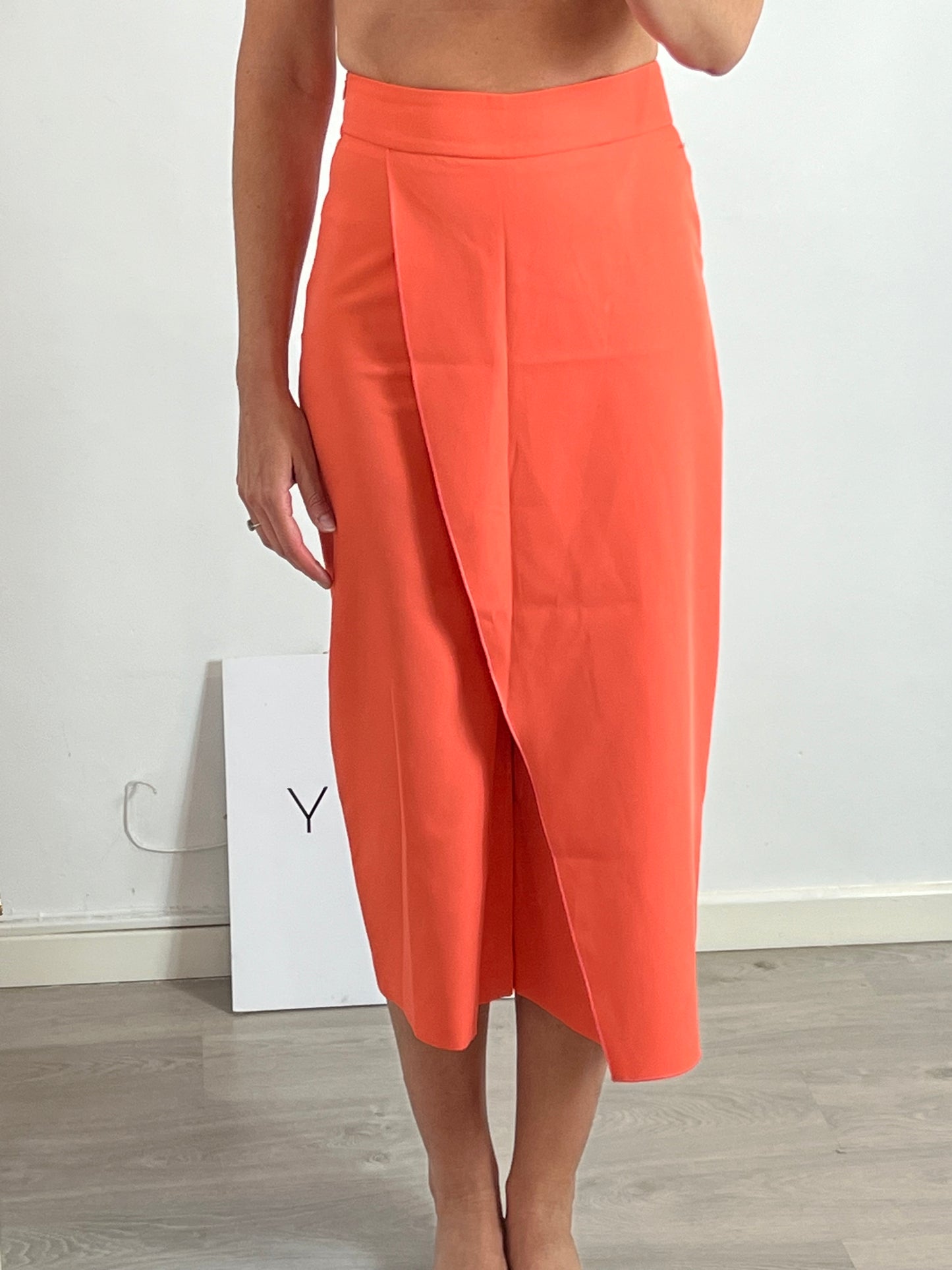 MAK BY MARISA ARACIL Orange midi culotte skirt T.36