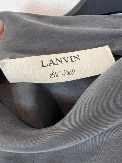 LANVIN. Vestido gris midi T.38