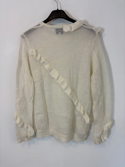 BIMBA Y LOLA. Ecru ruffled sweater. XS
