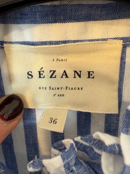 SEZANE. Blusa rayas con algodón. T 36